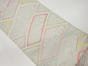 リサイクル　変わり桧垣模様織出し袋帯